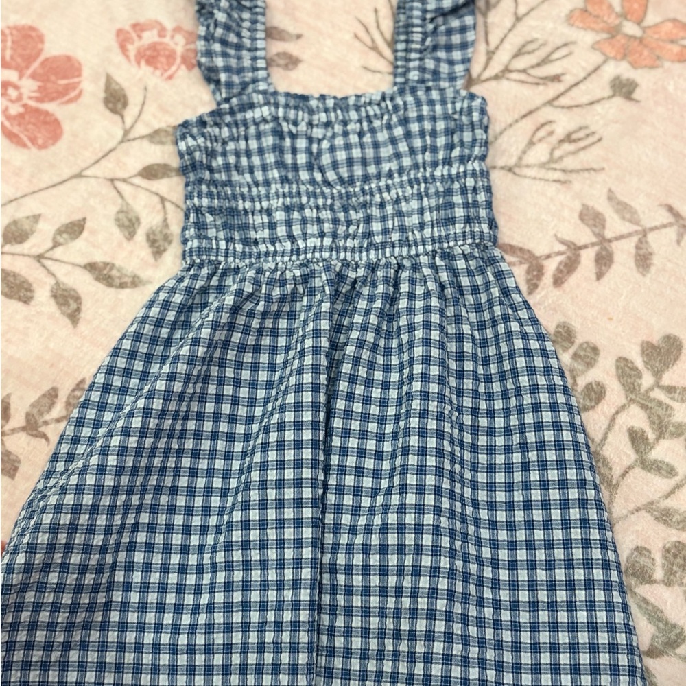 Charming Blue Checkered Kids Dress